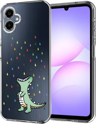 Vista 28 de Unov Funda diseñada para Galaxy A06 4G, funda transparente con [patrón antideslizante en relieve], protección delgada a prueba de golpes