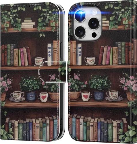 Vista 31 de DEENAKIN Funda tipo cartera para iPhone 15 con tarjetero + clip para efectivo, bloqueo RFID, protección contra caídas de grado militar y obras