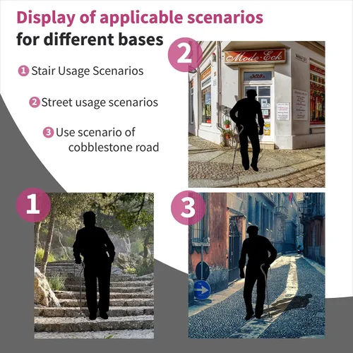 Vista 9 de LIXIANG Bastones para Caminar que Estabilizan Mujeres Bastones Cuádruples para Personas Mayores y Adultos Plegables Ajustables para Hombres