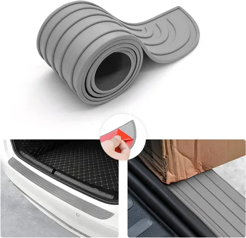 Vista 15 de Protector de parachoques trasero de automóvil, tira de goma antiarañazos para la mayoría de automóviles y SUV trunk-door entry coverage, abrasion