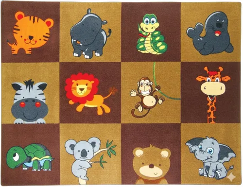 Vista 9 de SAFECASTLE Dino Land - Alfombra educativa para niños, 4 pies 4 pulgadas x 5 pies 6 pulgadas, alfombra de área de dinosaurio con alfabeto y números