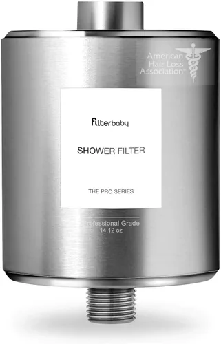 Vista 8 de Filterbaby Filtro de ducha totalmente metálico Pro – Certificado IAPMO según la norma NSF 177, desarrollado por médicos, reduce hasta un 99% de Negro