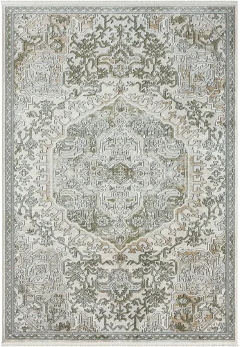 Vista 3 de Abani Savoy Collection - Alfombra de área, diseño vintage beige/verde, 7 pies 9 pulgadas x 10 pies 2 pulgadas, fácil de limpiar, duradera para niños
