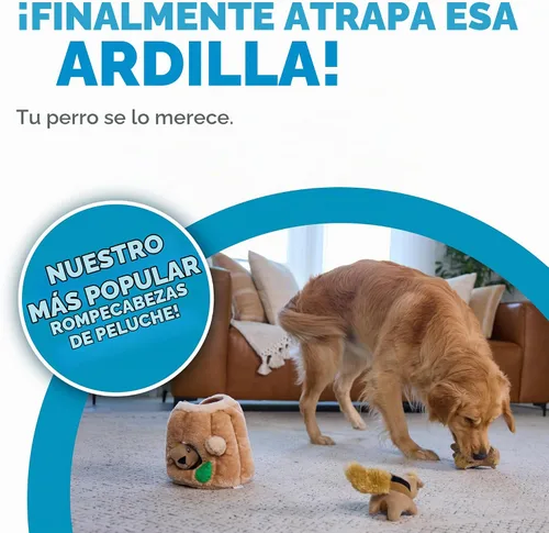 Vista 2 de Outward Hound Hide A Squirrel Juguete Rompecabezas de Peluche para Perro, Grande