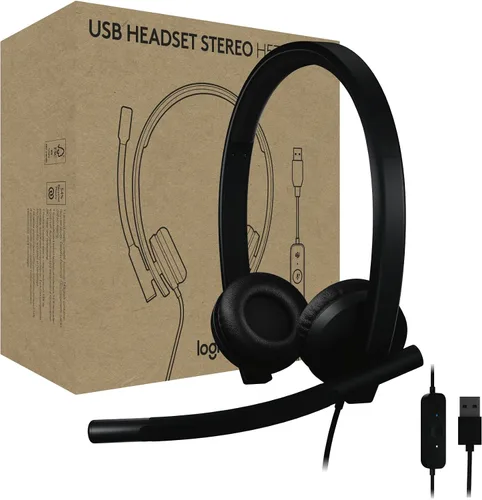 Vista 12 de Logitech H570e - Auriculares USB con micrófono para PC y Mac, auriculares con cable USB-A con sonido mono, micrófonos con cancelación de ruido