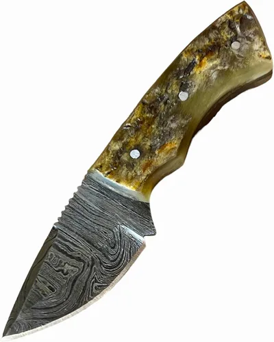 Vista 6 de Poshland BC-69 Cuchillo Skiner de Acero de Damasco Hecho a Mano de 5.50 Pulgadas Full Tang