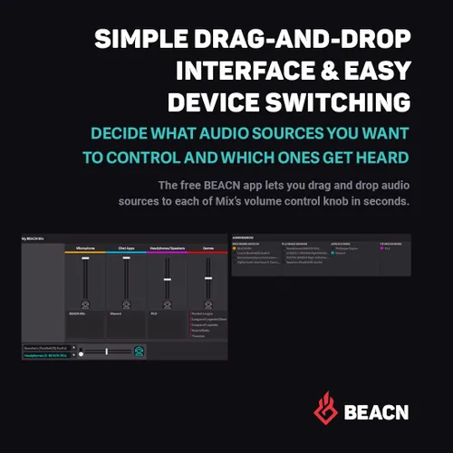 Vista 12 de BEACN Mix (Light) - Mezclador y controlador de audio USB-C, pantalla de 5 Claro