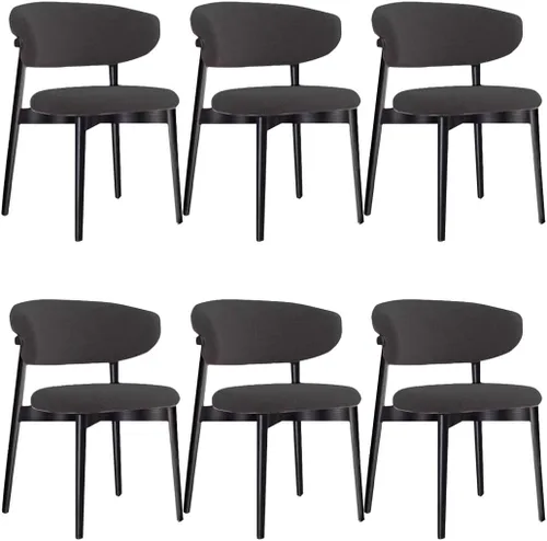 Vista 32 de YVYKFZD Juego de sillas de comedor, sillas de cocina de madera maciza, silla de comedor tapizada con respaldo curvo, silla de sala de estar sin Gris