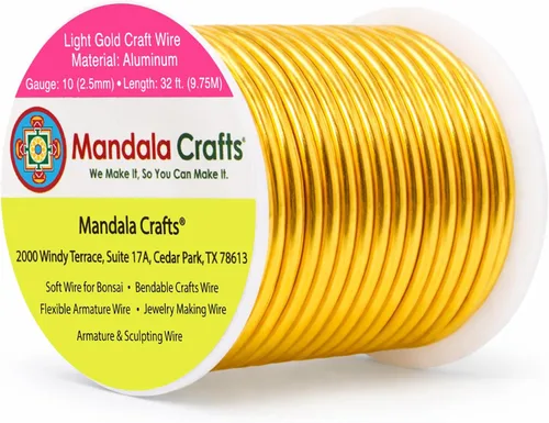 Vista 324 de Mandala Crafts - Alambre de aluminio anodizado de calibre 22 para hacer joyas - 137.2 m de alambre flexible surtido y coloreado - Doble para bonsái