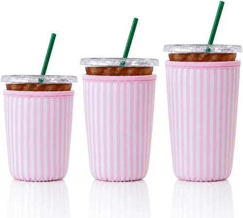 Vista 11 de Cobetech - Funda reutilizable para café helado, paquete de 3 fundas de neopreno para tazas de café frías, de 16 a 32 onzas, funda aislada para taza