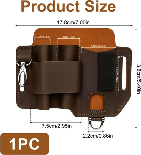 Vista 2 de Bolsa multiherramienta de cuero y funda para regalo de novio, funda de cinturón resistente para equipo EDC, organizador de cinturón EDC