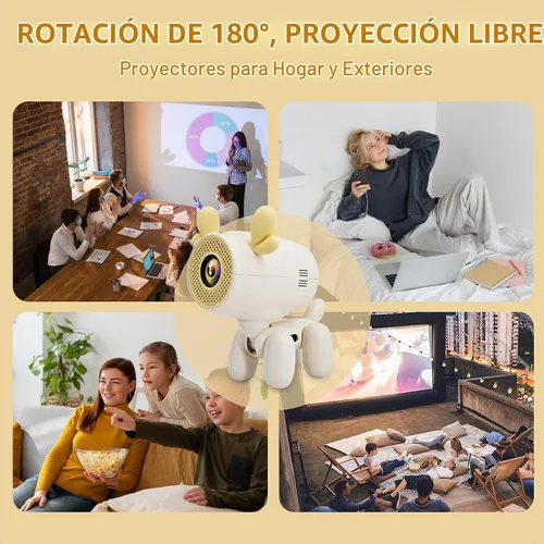 Vista 4 de Mini proyector HD 1080P de dibujos animados perro