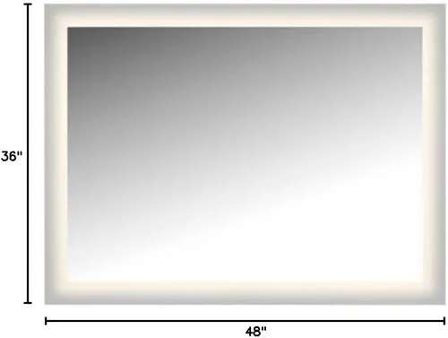 Vista 2 de Cal Lighting LM4WG-C4836 - Espejo LED de transición de la colección Glow Mirror en acabado cromado, 2.00 pulgadas
