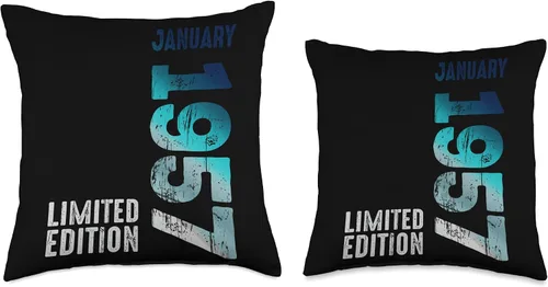 Vista 3 de January 1957 Year 1957 Retro 1957 Vintage Limited Edition Throw Pillow