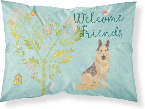 Vista 34 de Caroline's Treasures BB7625PILLOWCASE - Funda de almohada decorativa de tela con texto en inglés "Welcome Friends" Airedale Terrier estándar