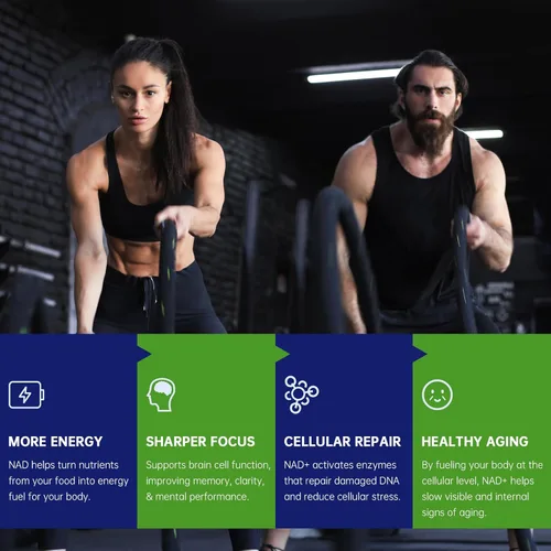 Vista 4 de NAD+ Suplemento de resveratrol de 1000 mg liposomal extra fuerte con resveratrol, CoQ10, quercetina y té verde orgánico para mujeres y hombres