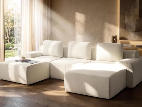 Vista 44 de Sofá de nube de gran tamaño en forma de U de 122 pulgadas, cómodos sofás modulares sin hueso para sala de estar, sofá modular con respaldo alto