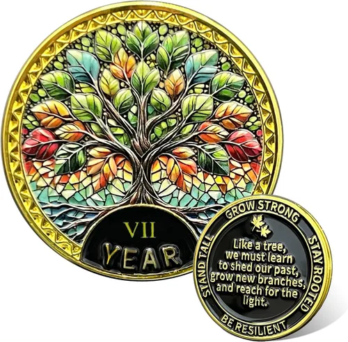 Vista 23 de Árbol de la resiliencia Conmemorativa Recuperación de Monedas Adicción a la Recuperación de Monedas NA AA Fichas y Medallones Moneda de desafío