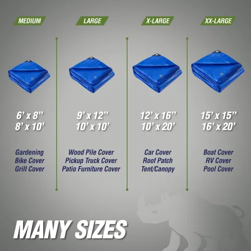 Vista 7 de RUGGED RHINO Lona resistente 100% impermeable para todo tipo de clima, lonas resistentes a la temperatura UV de 5 mil, cubierta multiusos de alta
