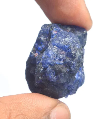 Vista 3 de GEMHUB Zafiro rugoso suelto 72.00 ct Piedra curativa de zafiro azul natural, zafiro en bruto para la fabricación de joyas, Gema, azul
