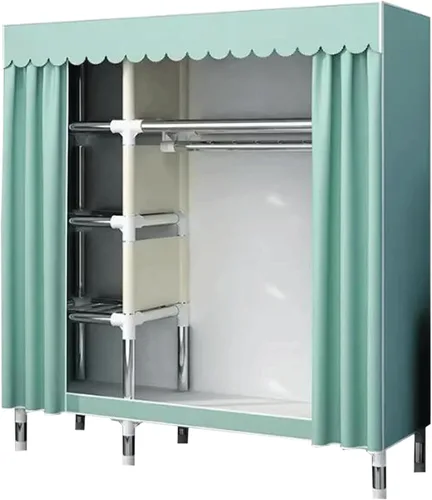 Vista 14 de large closets Portable Wardrobe Closet Thick Metal Frame Closets for Bedroom Cloth Wardrobe Closet for Bedroom Hanging Clothes Closet Space-saving