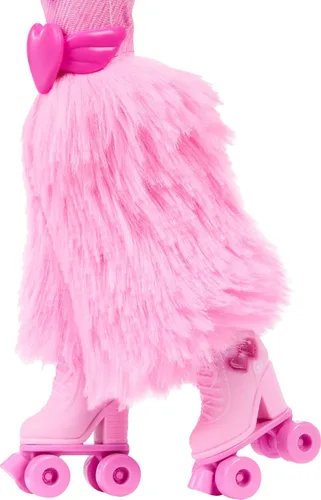 Vista 5 de Muñeca Barbie Dream Besties y accesorios, muñeca posable Barbie Brooklyn patinadora con temática de música y video con cabello castaño oscuro, 9