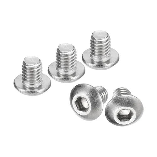 Vista 30 de Uxcell tornillos de cabeza de botón #8-32x1, 20 unidades, pernos hexagonales de acero inoxidable 304, tornillos de rosca completa con cabeza