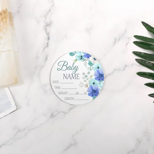 Vista 7 de Letrero de anuncio personalizado para recién nacido, letrero de anuncio de nombre de bebé para hospital, regalos de baby shower, para niñas recién