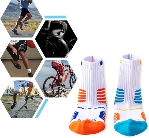 Vista 5 de 5 pares de calcetines deportivos deportivos para niños, baloncesto, fútbol, para niños y niñas de 7 a 12 años