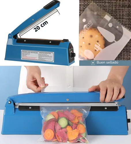 Vista 4 de Sellador térmico de impulso de 8 pulgadas, máquina de polietileno manual para bolsas de plástico PE PP bolsas con agarre adicional de elemento