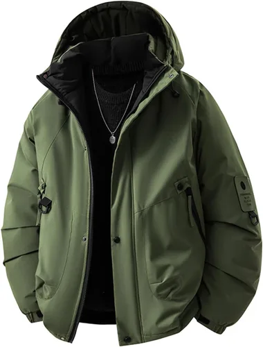 Vista 6 de Chaqueta de snowboard para hombre, impermeable, con aislamiento, para invierno, con capucha, ropa de montaña, con forro polar, carga de trabajo