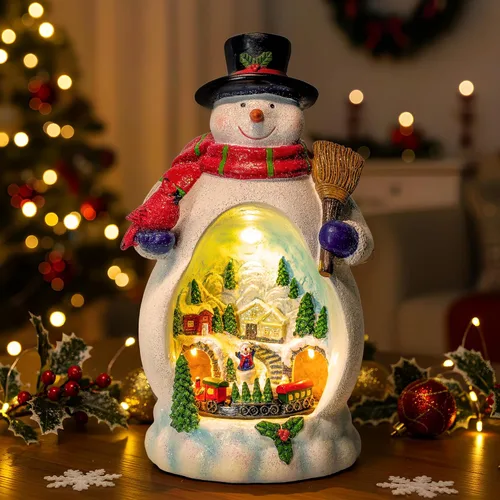 Vista 9 de Árbol de Navidad Iluminado y Animado Escena de Natividad del Pesebre, Figuras Musicales de la Familia de Ángeles con Luz LED que Reproduce Música