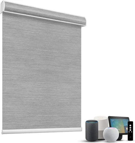 Vista 65 de SmartWings Persianas Motorizadas con Sombras para Ventana Control Remoto Funciona con Thread Apple Homekit Z-Wave Alexa 100% Blackout de Doble Cara