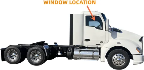 Vista 2 de Reemplazo de vidrio de ventana de puerta delantera derecha para Kenworth T680 / T880 2012-2024