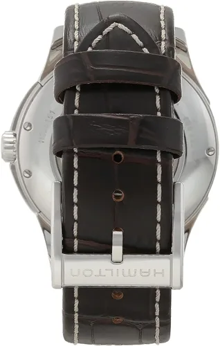 Vista 3 de Hamilton Jazzmaster Viewmatic Reloj automático suizo de 1.575 in, esfera negra, correa de cuero marrón (Modelo H32515535), Negro -, Classic