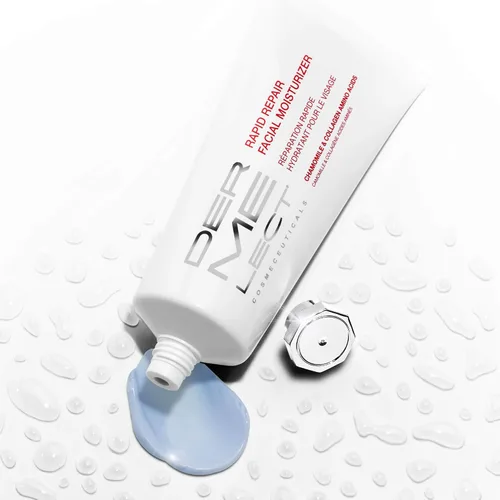 Vista 3 de Dermelect Crema hidratante facial de reparación rápida para cara, crema antienvejecimiento con manzanilla, azuleno, colágeno, aceite de aguacate