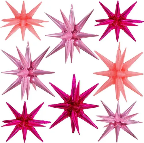 Vista 11 de TONIFUL 4 globos de estrella en explosión para decoración de fiesta de Negro (4PCS-Black)