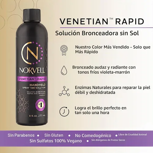 Vista 2 de Norvell Premium Rapid Spray Tan Solution Venetian One 8 fl oz