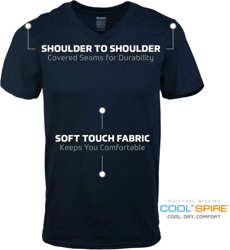 Vista 2 de Gildan - Camisetas de cuello en V para hombre Multipack