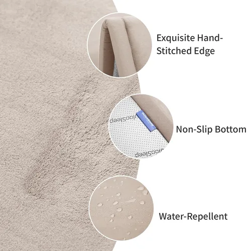 Vista 2 de Huloo Sleep - Tapete de juego para la habitación de bebés y niños pequeños, anticaídas, de espuma elástica de 1.3" de grosor, 28" x 72", terciopelo