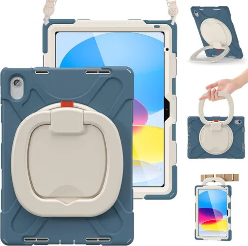 Vista 12 de BRAECN Funda para iPad (A16) de 11ª/10ª generación de 11 pulgadas/10.9 pulgadas 2025/2022, funda de silicona resistente con protector de pantalla