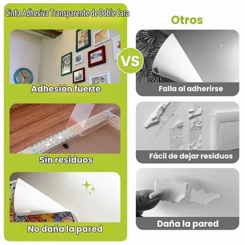 Vista 7 de Cinta de doble cara de 0.39" x 9.85 pies, cinta adhesiva de montaje resistente y extraíble sin daños, cinta de espuma PE sin residuos, cinta