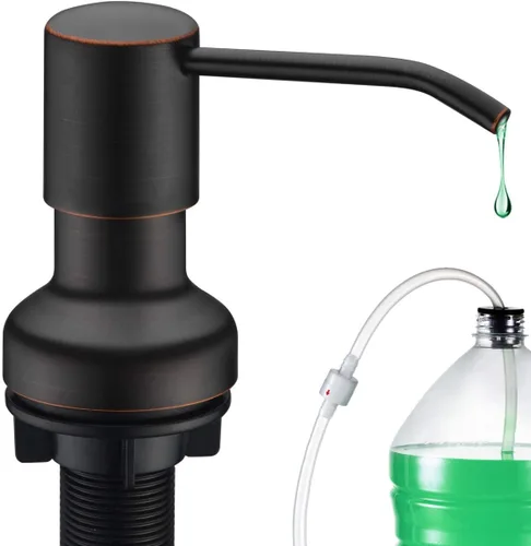 Vista 11 de Dispensador de jabón integrado para fregadero de cocina, dispensador de jabón de cocina, juego de bomba de acero inoxidable para jabón o loción