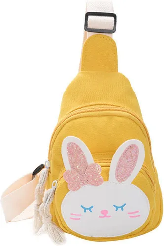 Vista 12 de Hiflyer Sling Bag - Mochila pequeña Kawaii con correa para el pecho, Conejito azul, Mochilas Sling
