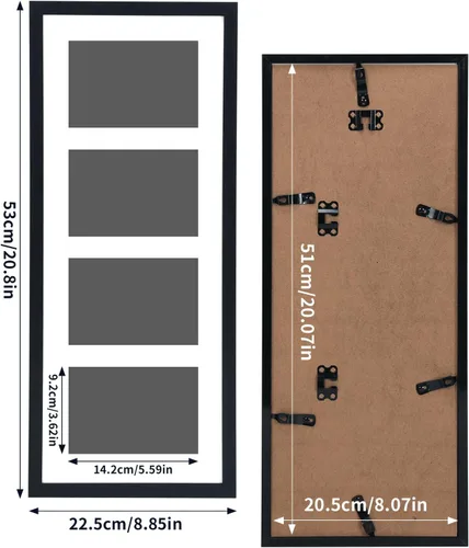 Vista 2 de WIFTREY 2 Pack 4x6 Picture Frames Collage with 4 Openings, Display Eight 4 x 6 Photo Pictures for Wall Mounting, Black