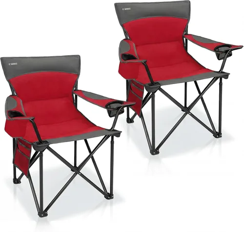 Vista 11 de Sillas de camping portátiles de gran tamaño, sillas plegables para exteriores con bolsillo y portavasos, bolsa de transporte para camping, portones