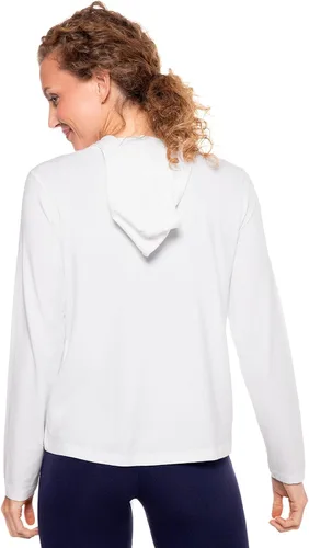 Vista 48 de Sudadera con capucha para la costa, de Coolibar, para mujer, UPF 50+, protege del sol