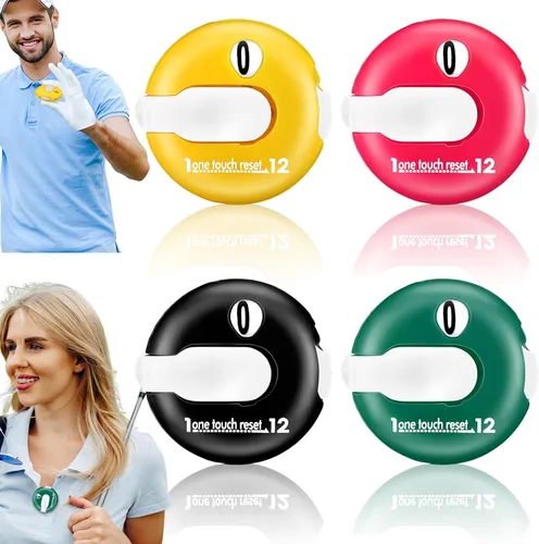 Vista 8 de Frienda Contador de puntuación de golf - Minicontador de golpes de golf con un solo toque de reinicio y simple accesorio para el guante del anotador