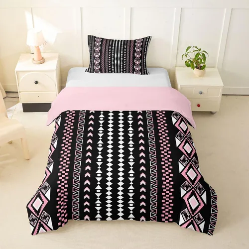 Vista 44 de Erosebridal Bohemian Duvet Cover Twin Country Southwestern Comforter Cover for Kids Teens Boho Aztec Arrows Diamond Bedding Set Black Gray Geometric