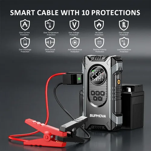 Vista 6 de 7000A Portable Car Battery Jump Starter with Air Compressor 150PSI Silver